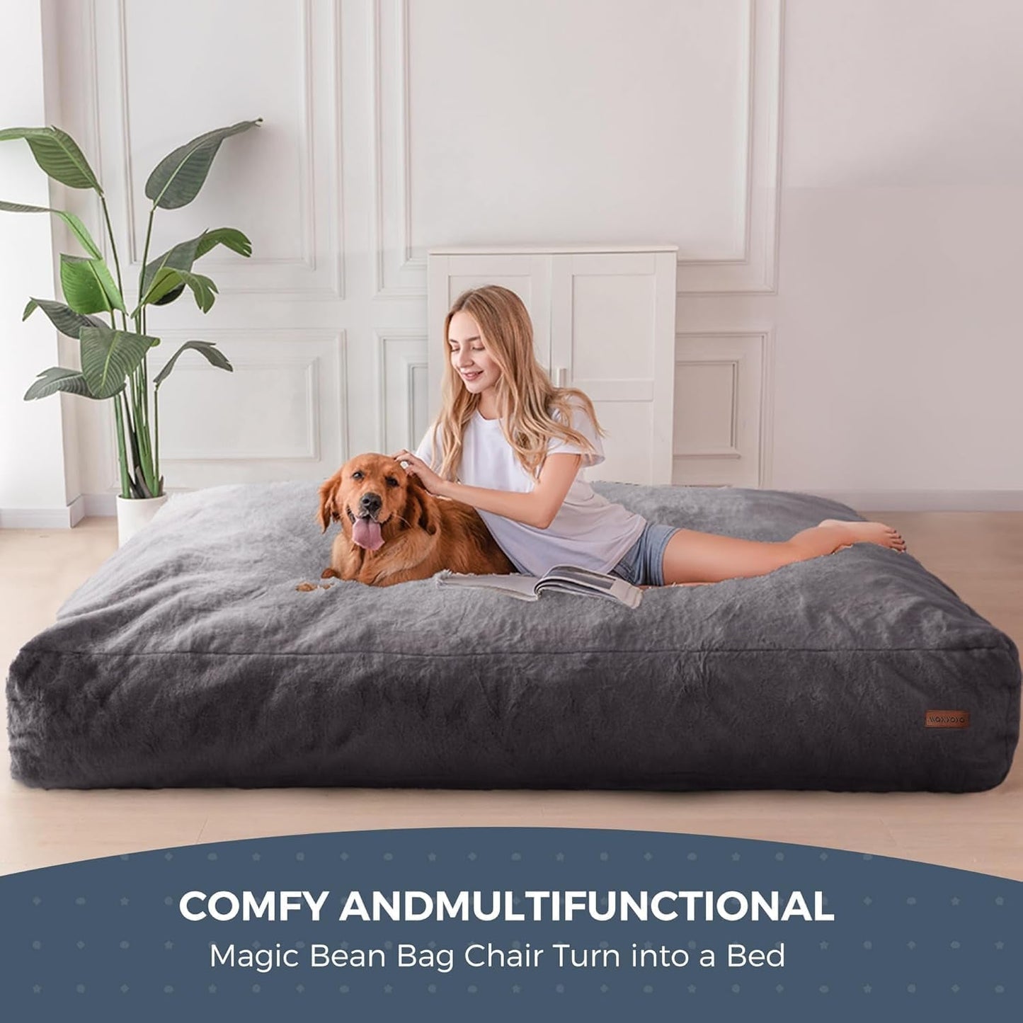 Giant Bean Bag Chair Bed for Adults Convertible Lounger
