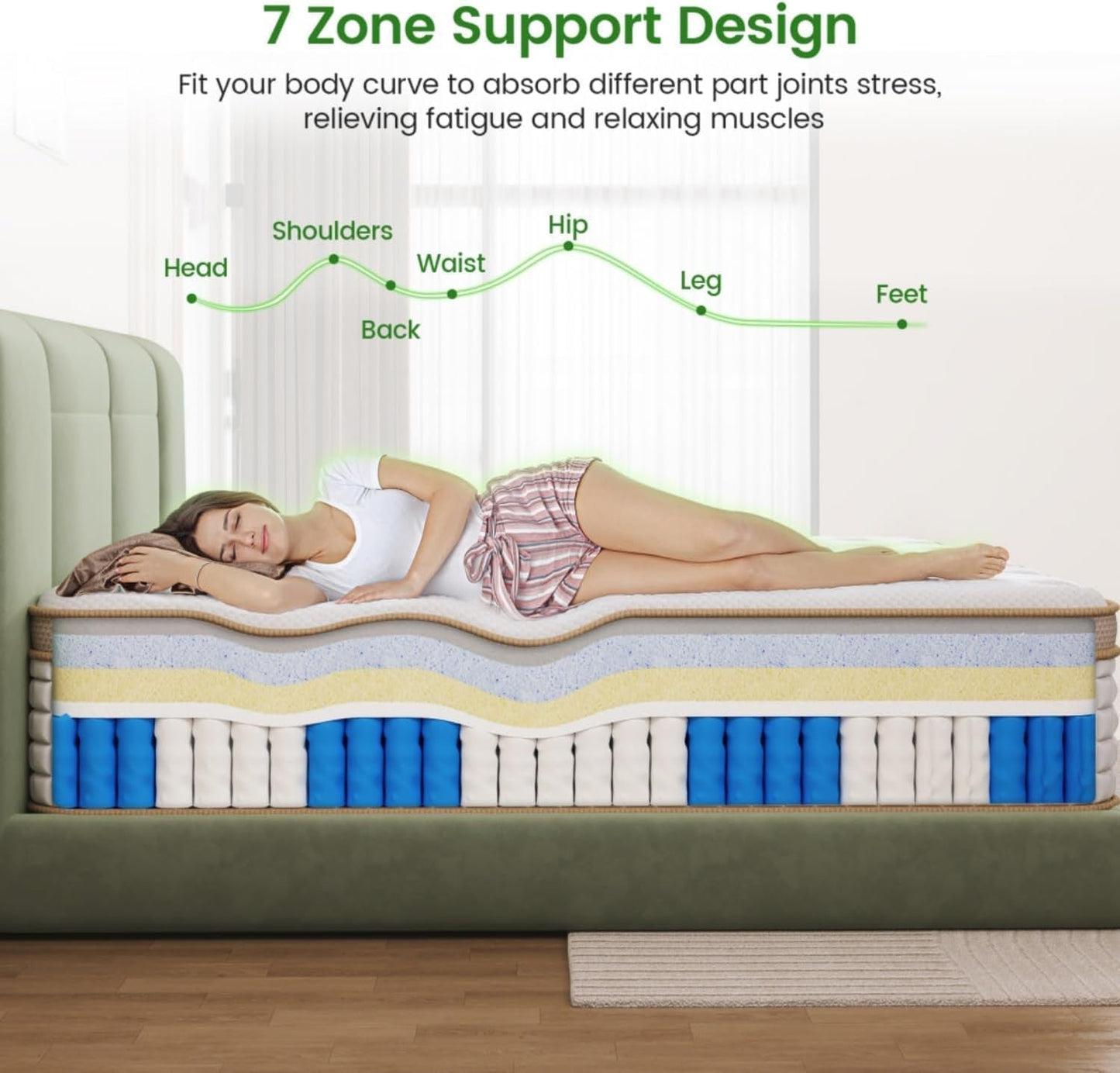 Twin Hybrid Mattress 12 Inch GelMemory Foam Comfort