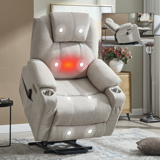 Up To 350 LBS Polyester Power Lift Recliner Chair