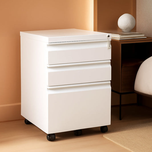 3 Drawer Mobile File Cabinet With Lock Under Desk Metal Office File Cabinet For Legal Letter A4 Files