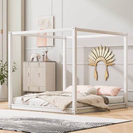 King Size Canopy Platform Bed with Support Legs