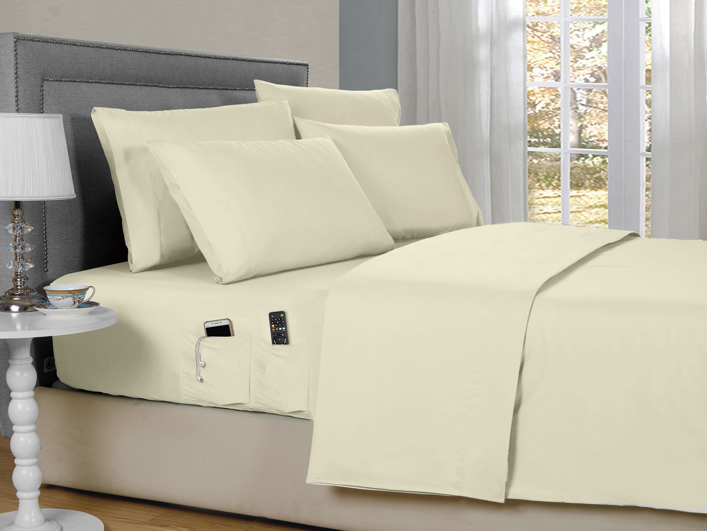 Kathy Ireland 6-Piece Smart Pocket Sheet Sets w/ Side Pocket