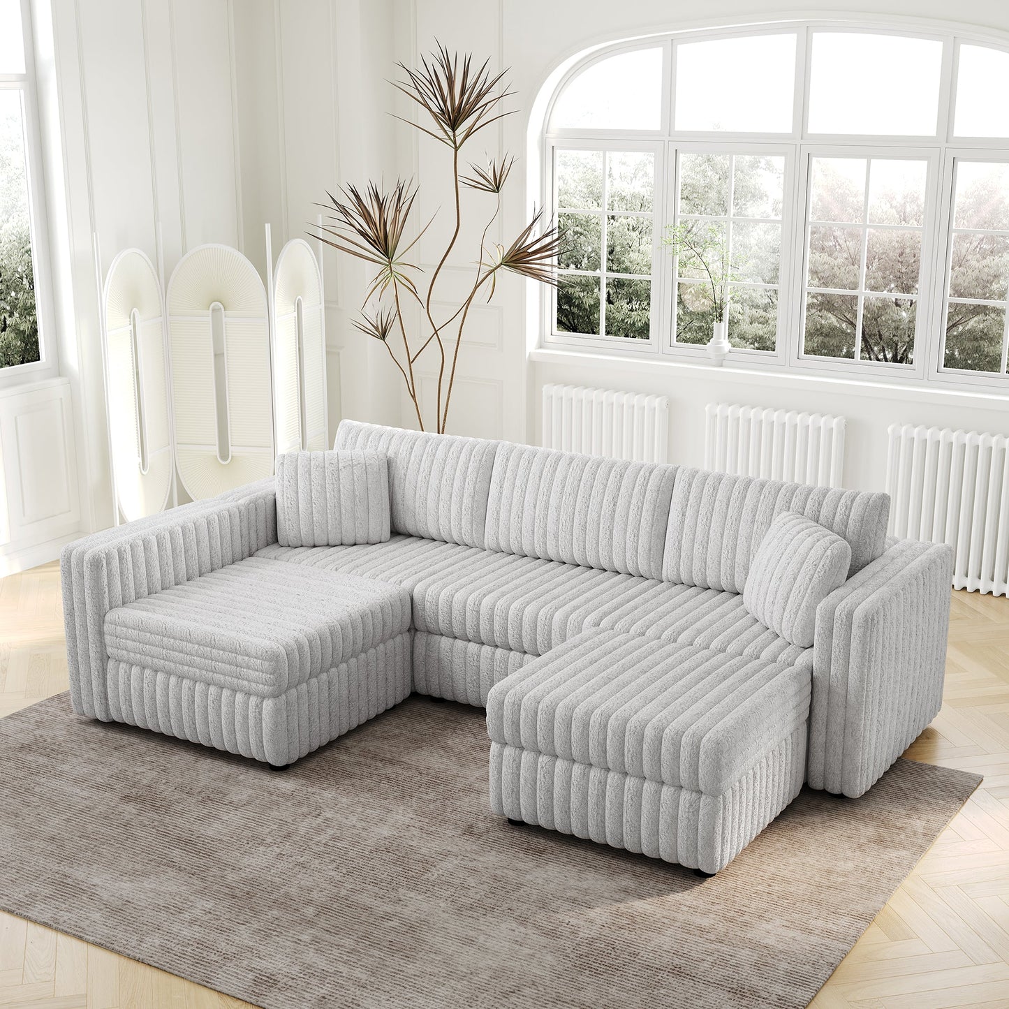 106.3" Soft U-Shaped 4-Person Sofa