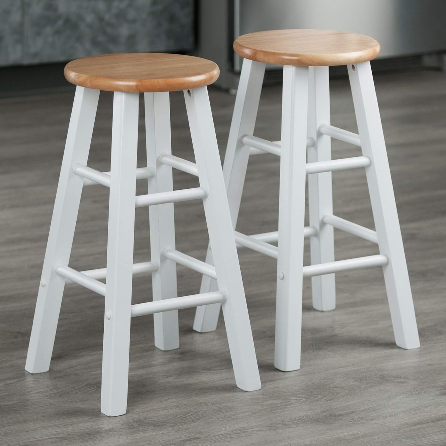 Element Counter Stools 24 Inch Natural White 2 Piece Set