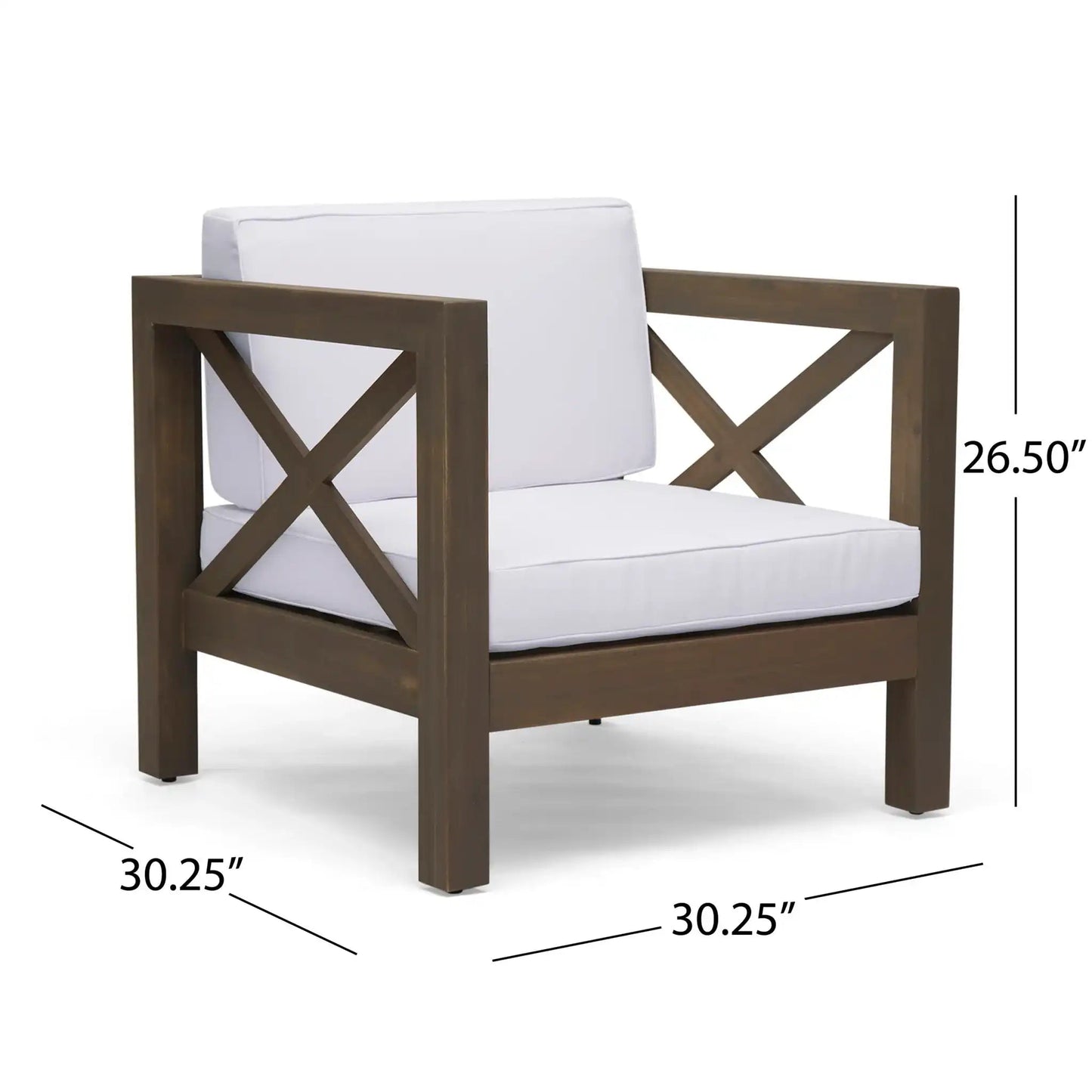 Brava Mid-Century Modern Club Chair With Water Resistant Cushions