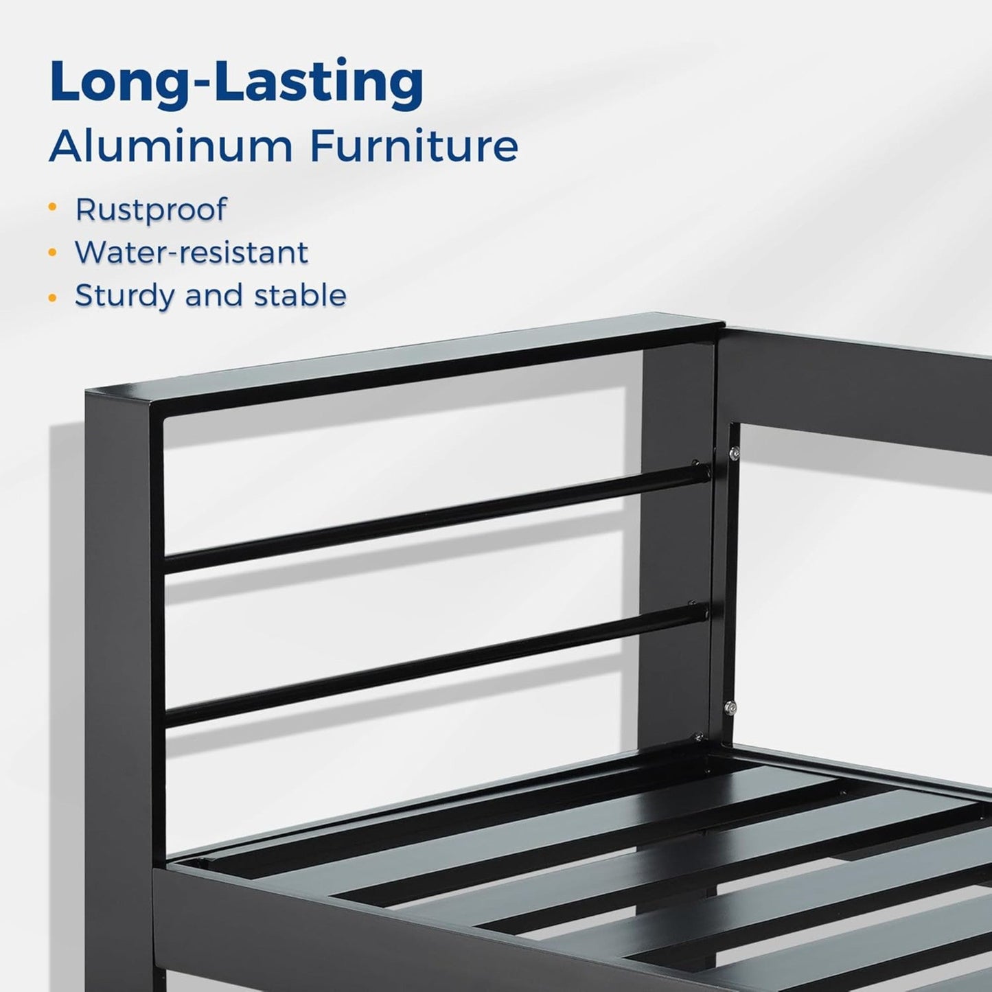 50" All-Weather Aluminum Patio Loveseat