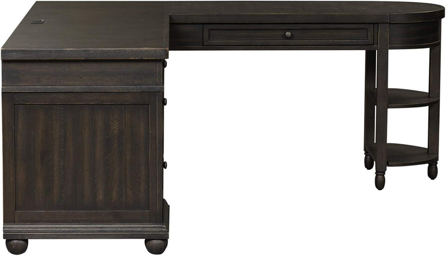 L Shaped Workstation With Integrated Charging Ports