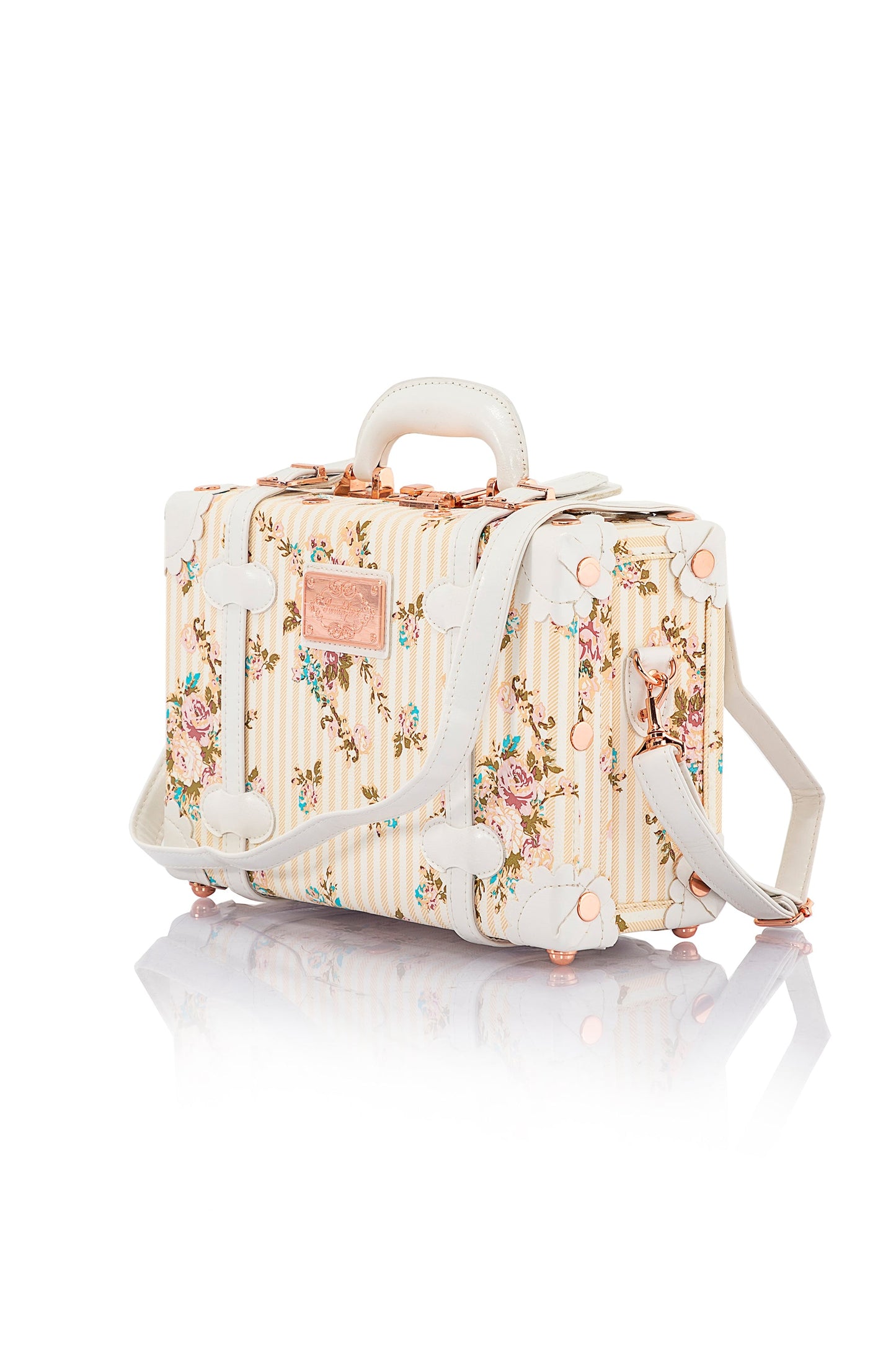 SarahFace Train Case - Beige Floral's