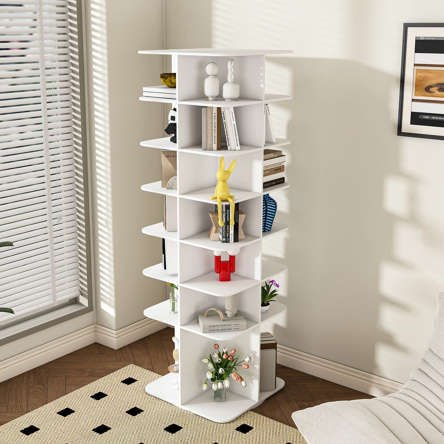 7-Tier Rotating Shoe Rack Tower