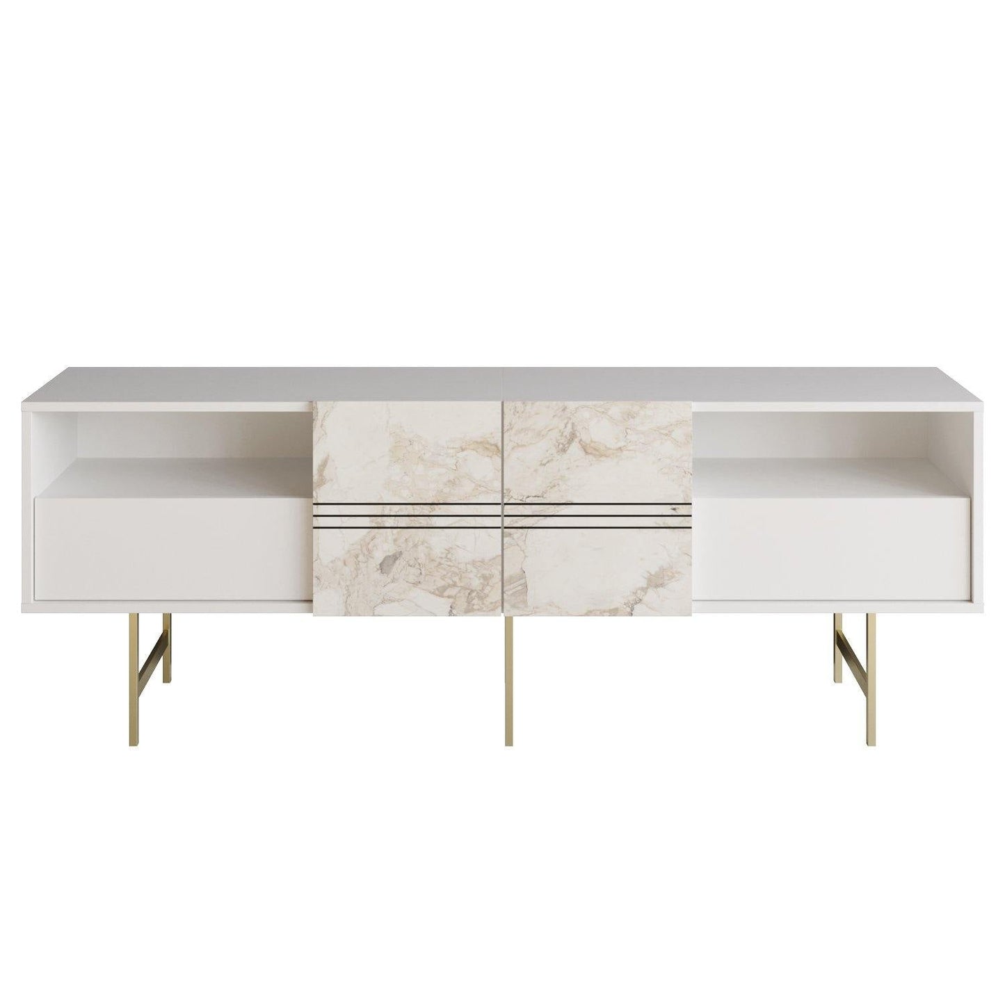 Derin 71" Media Console and TV Stand with Cabinets and Shelves for TVs up to 80"