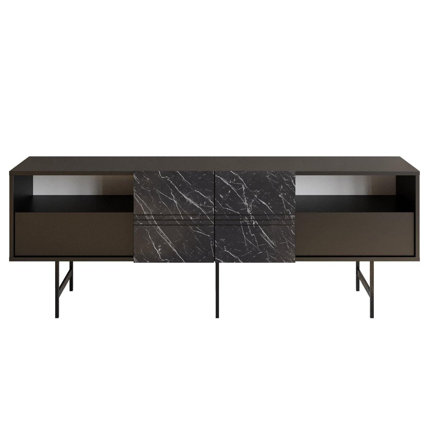 Derin 71" Media Console and TV Stand with Cabinets and Shelves for TVs up to 80"