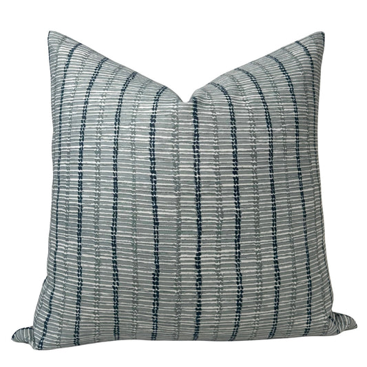 Taza Pillow Cover in Mineral Blue, McLaurin + Piercy Textiles