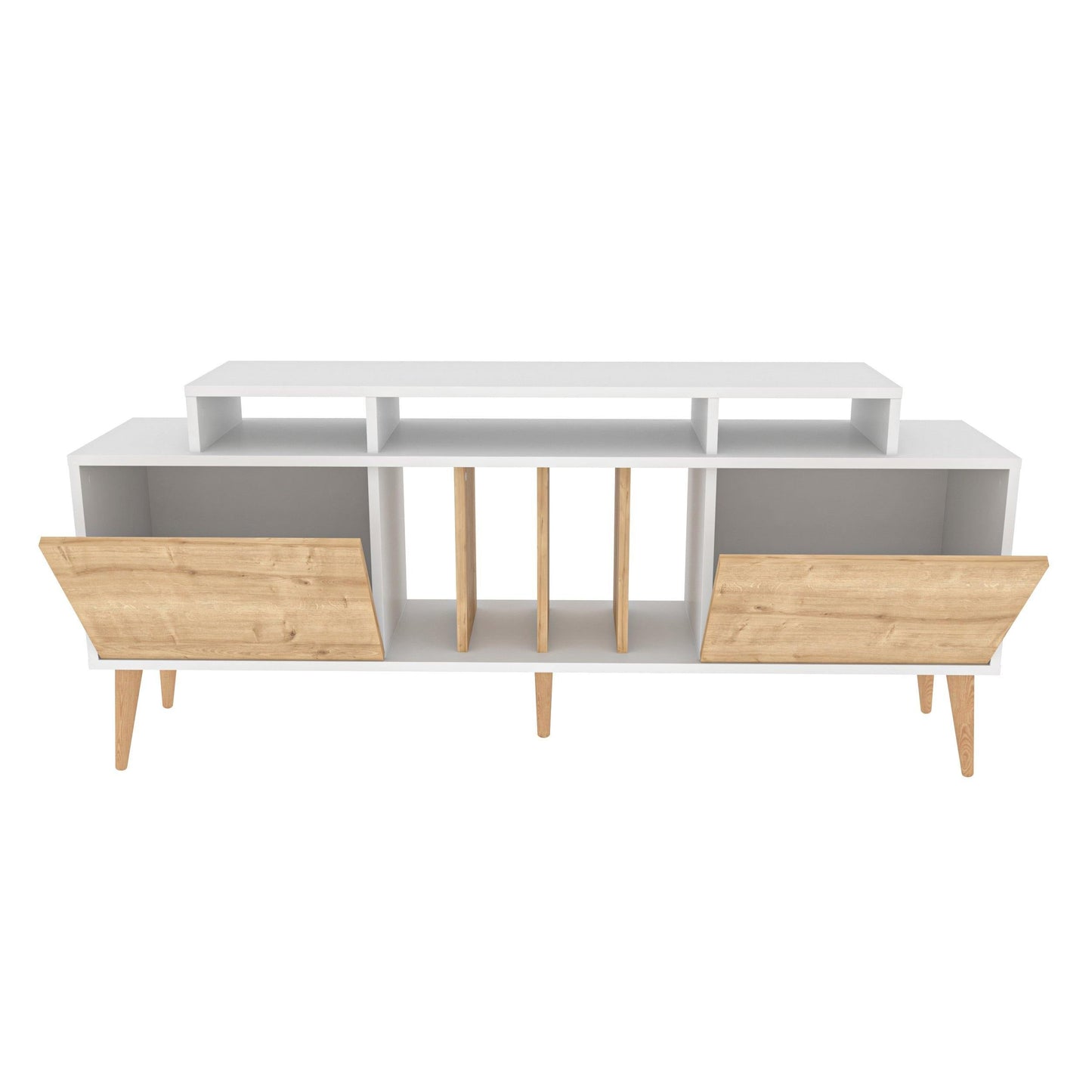 Char 63" TV Stand and Media Console with Cabinets and Shelves for TVs up to 72"