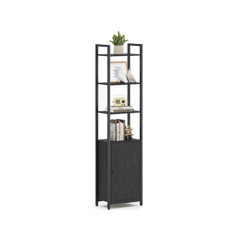6-Tier Tall Bookcase with Door