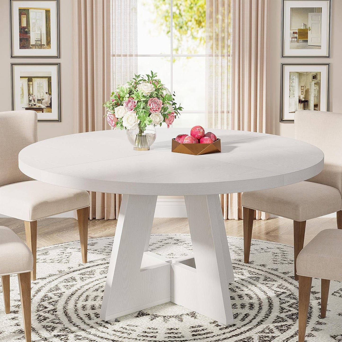 47" Round Farmhouse Dining Table