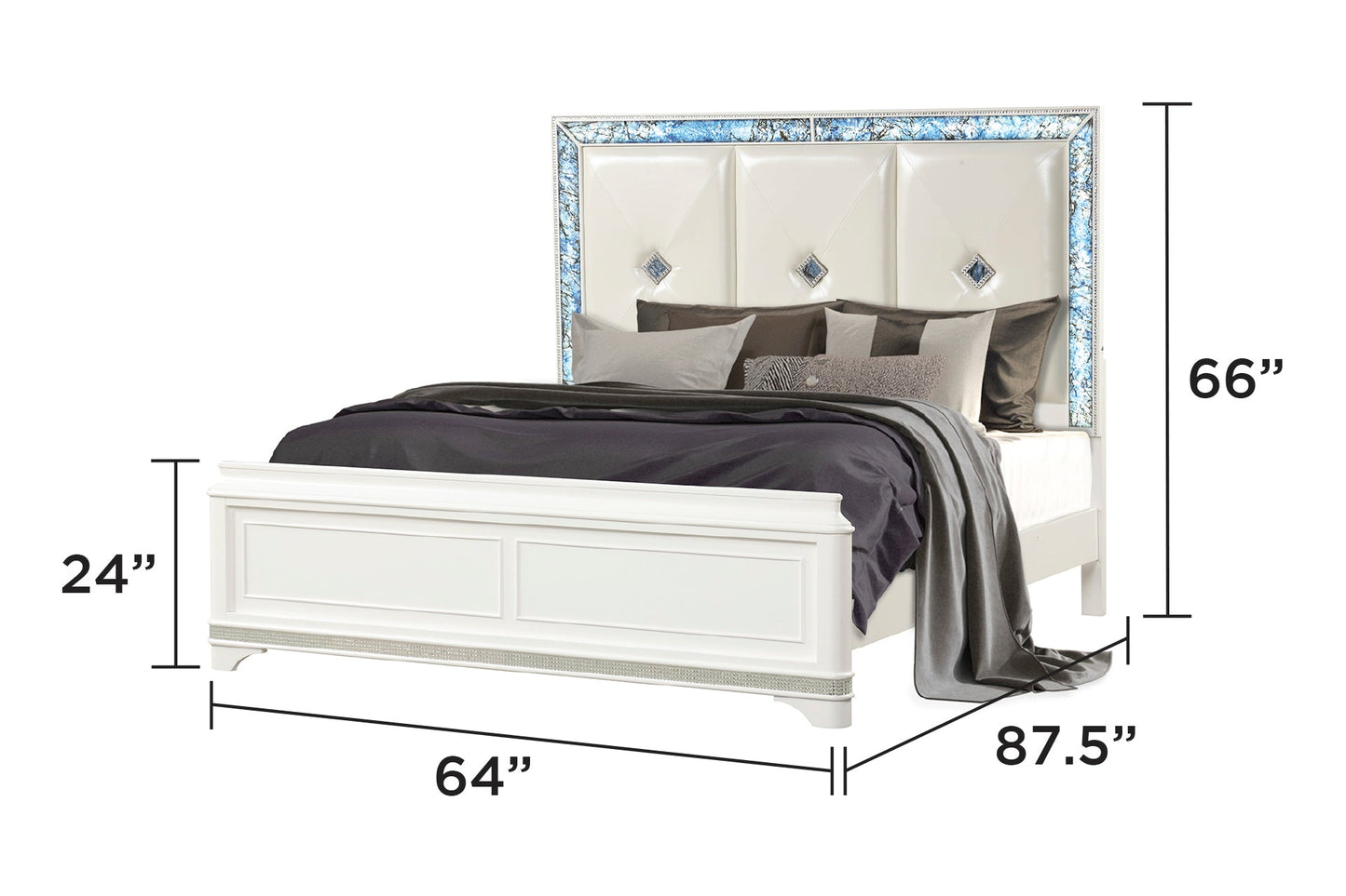 Laguna Modern Style 4 Pc Queen Upholstered Bedroom Set