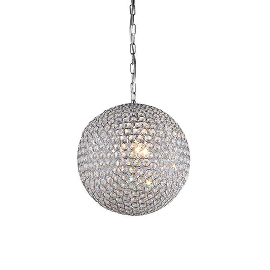 Isabella's Sparkling Symphony: Modern LED Chandelier with Crystal Orb Shade