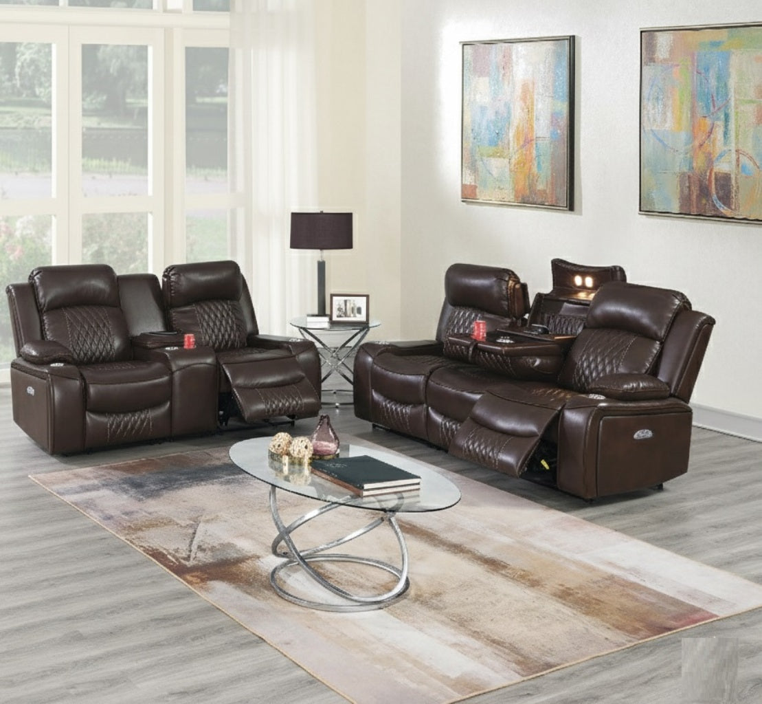 Modern Elegant Power Motion 2pc Living Room Set