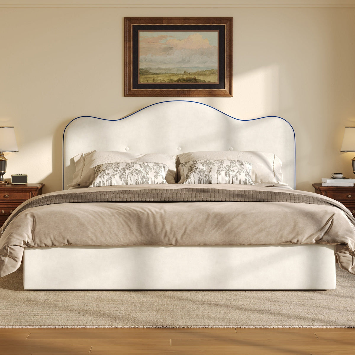 Queen Size Upholstered Platform Bed