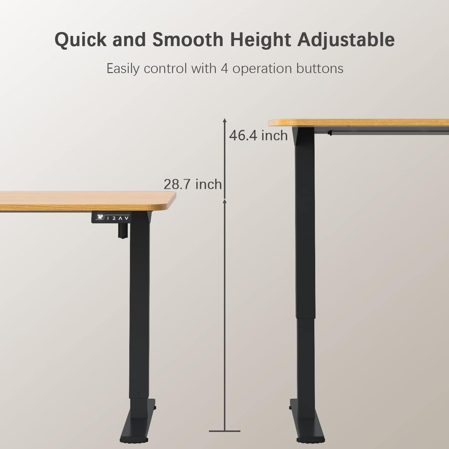 Electric Height Adjustable Standing Desk 55x24 Memory Preset
