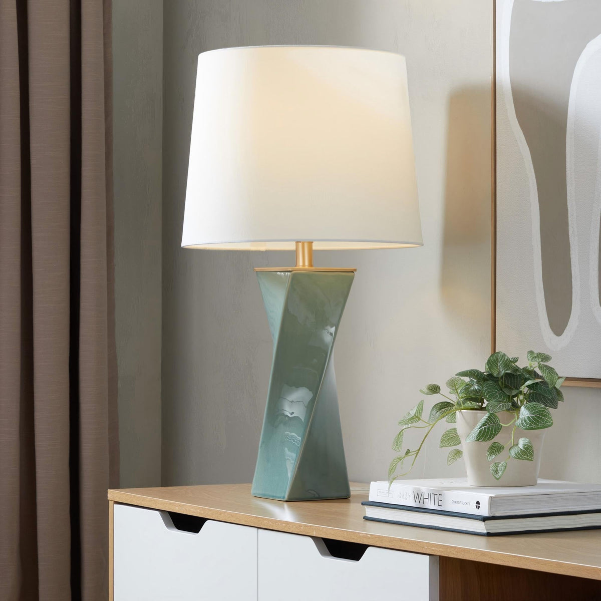 Square Contemporary 27" Ceramic Table Lamp