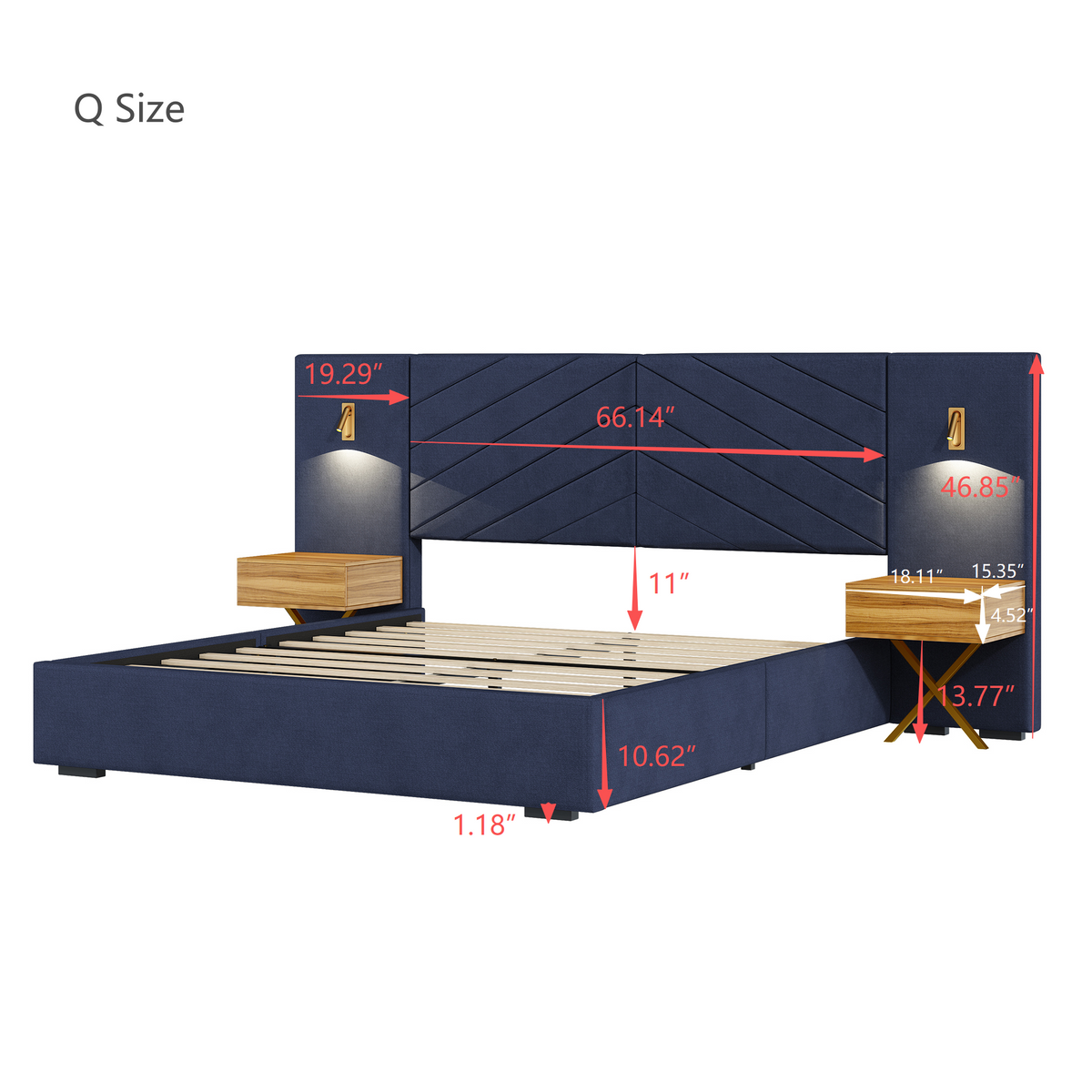 Queen Size Velvet Bed Frame