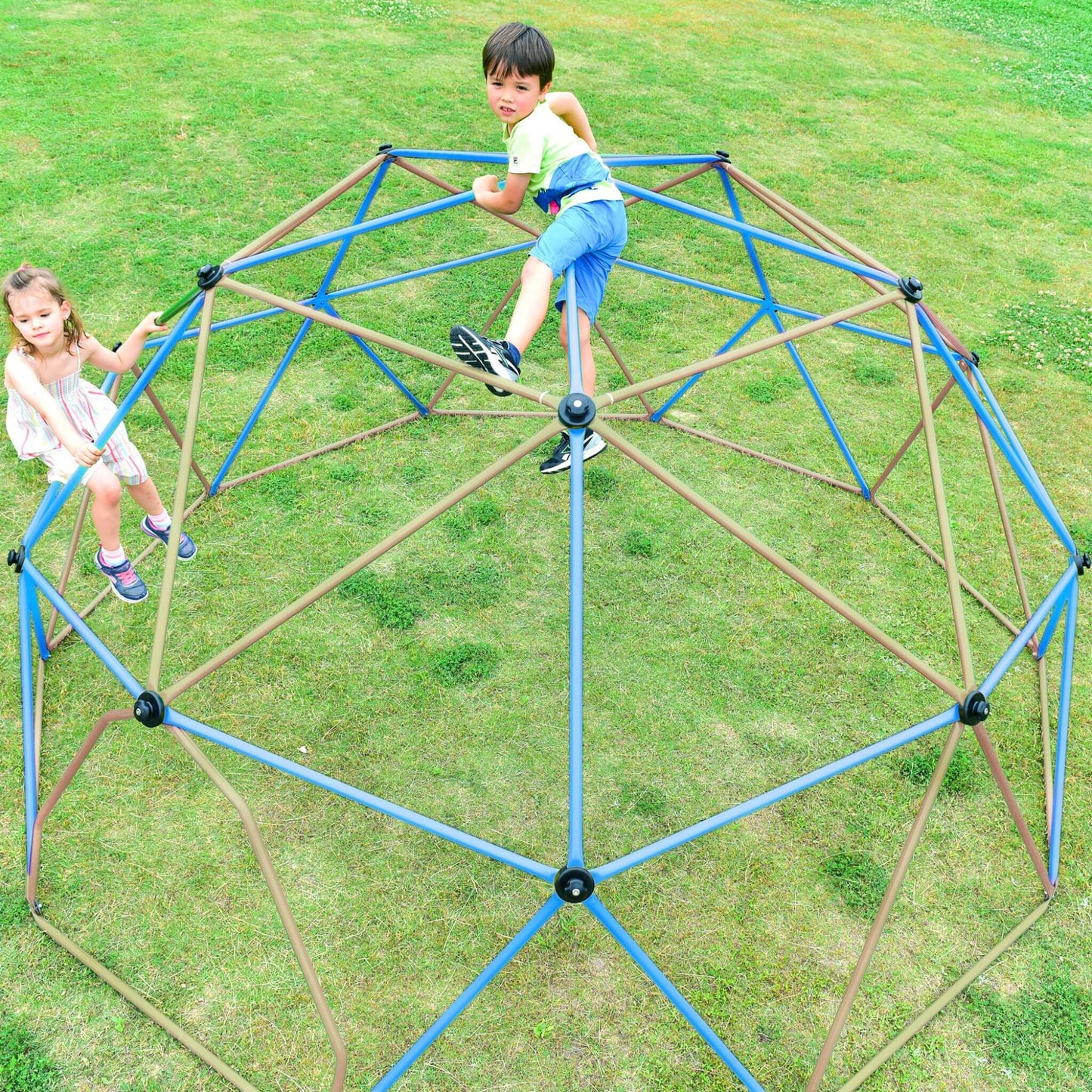 13FT Kids Climbing Jungle Gym Geometric Playground Dome Tower, 1000LBS (SAK83512)