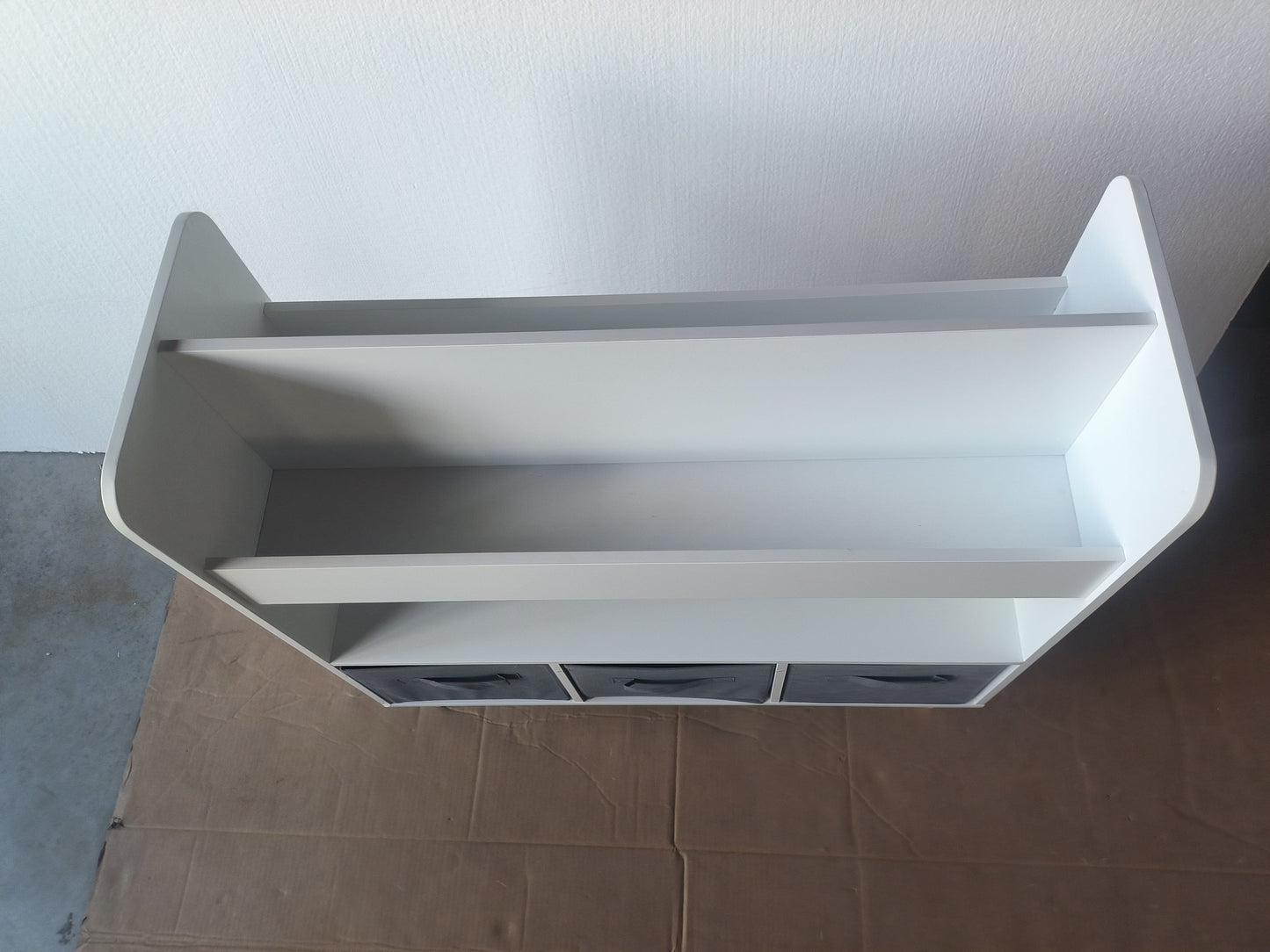 Kids Bookshelf with 3 Fabric Bins
