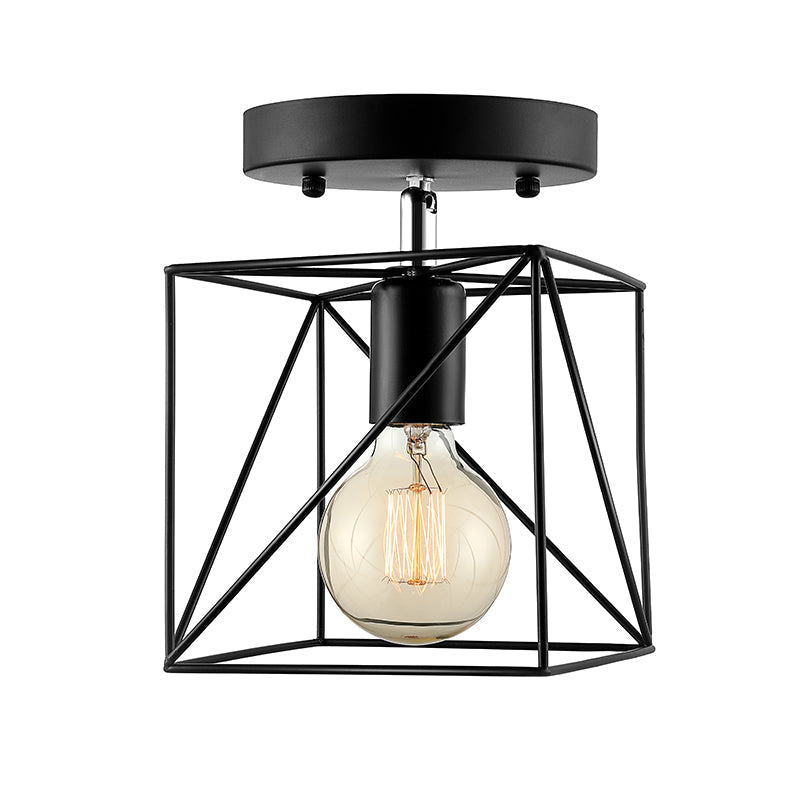 Emersyn Your Space with Exposed Beauty: The Wire Frame Semi-Flush Ceiling Light