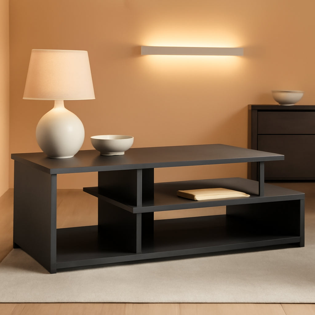 Econ Low Rise TV Stand Black For Small Spaces Living Room