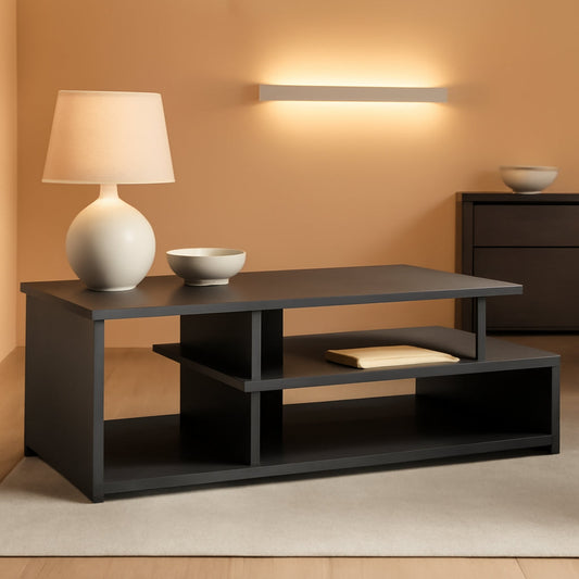 Econ Low Rise TV Stand Black For Small Spaces Living Room