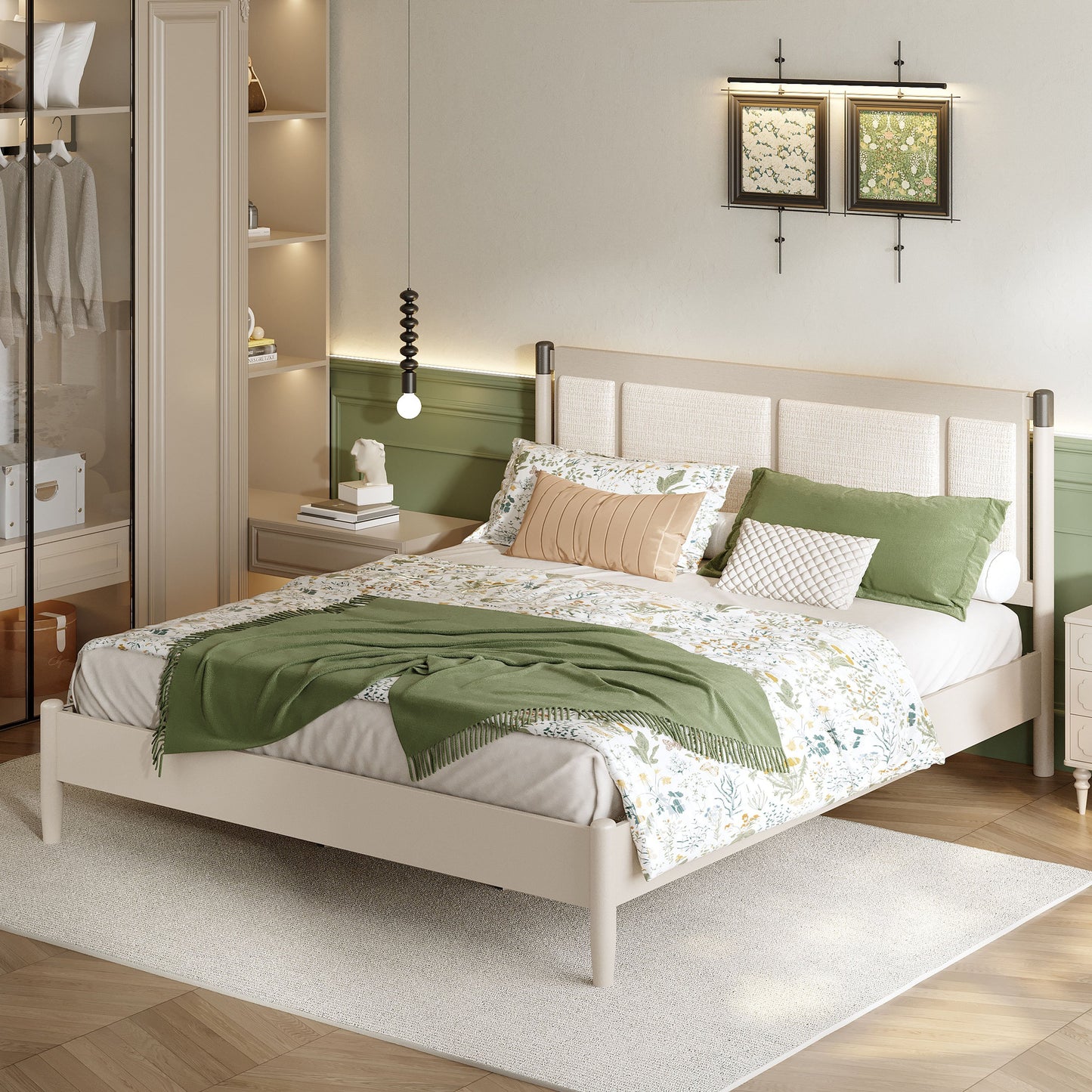 Solid Wood King Bed - Heavy Duty Support
