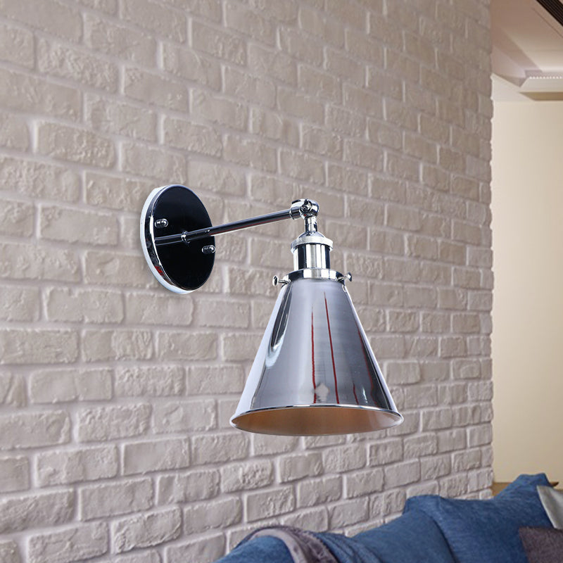 Captivate Your Living Room with Industrial Flair: The Conical Wall Mount Light