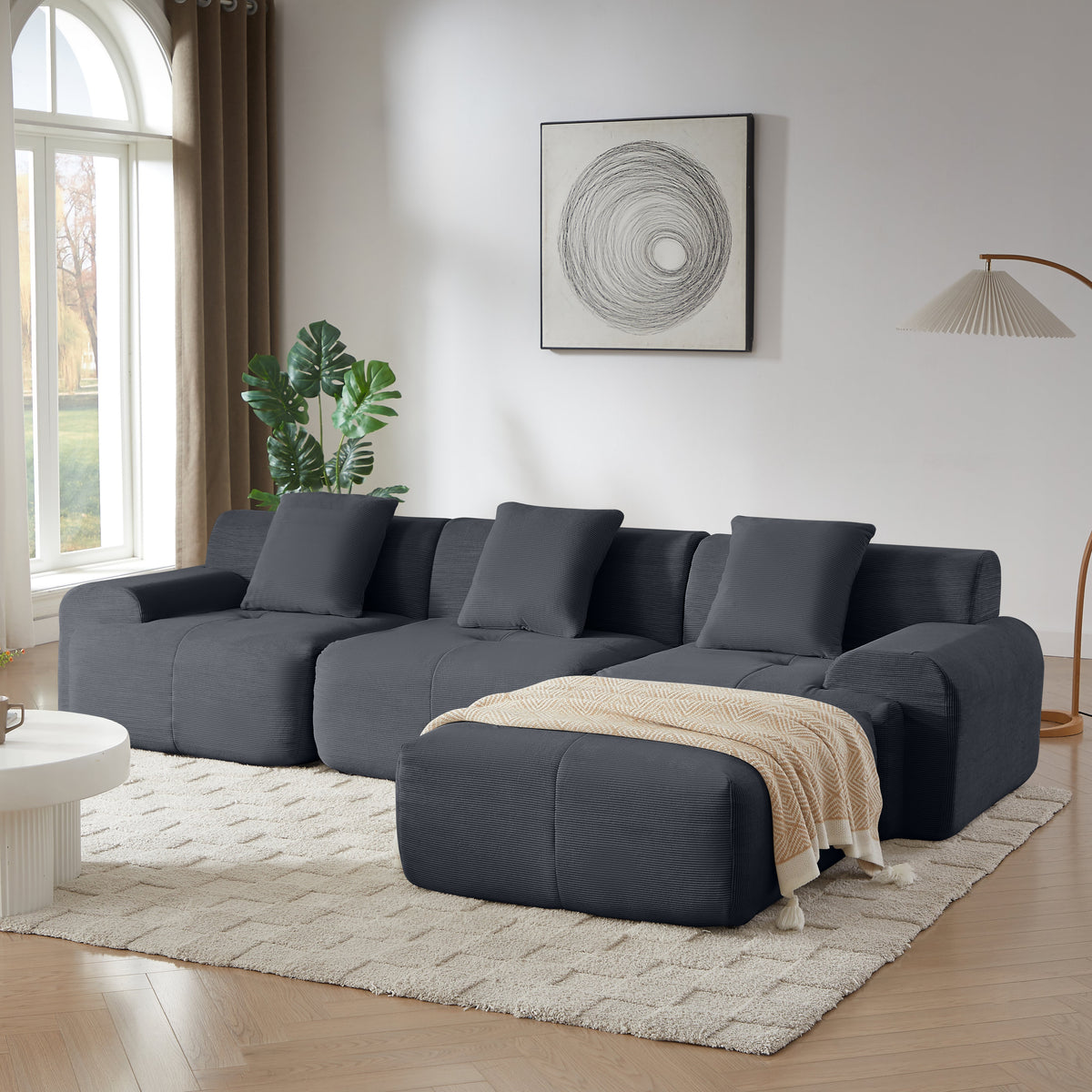 113" Modern L-Shaped Modular Sectional Sofa for Living Room