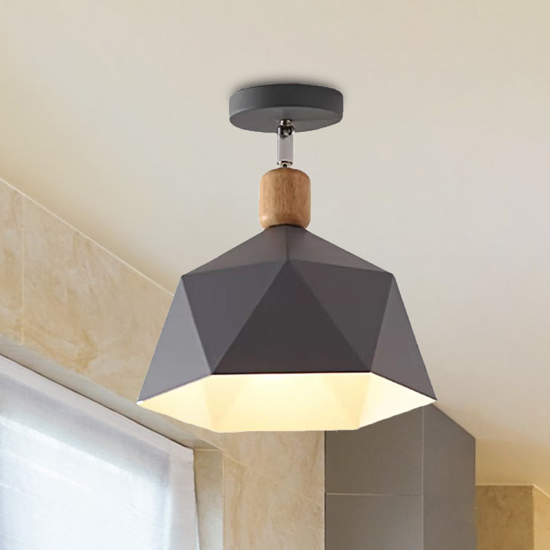 Emma's Modern Adjustable Macaron Hexagon Ceiling Light - Elevate Your Space with Gray, White, and Green Options