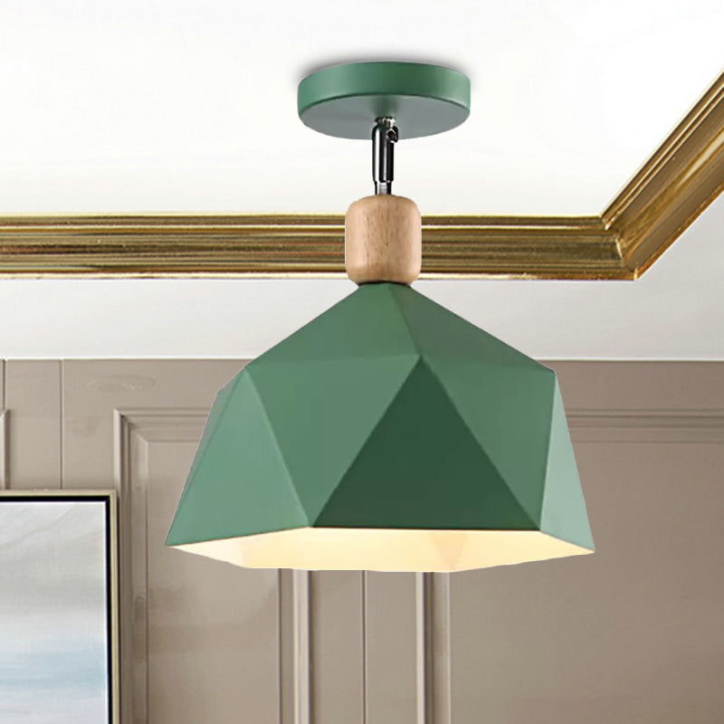 Emma's Modern Adjustable Macaron Hexagon Ceiling Light - Elevate Your Space with Gray, White, and Green Options