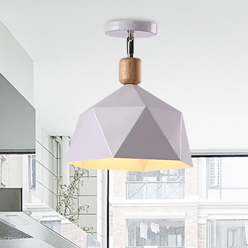 Emma's Modern Adjustable Macaron Hexagon Ceiling Light - Elevate Your Space with Gray, White, and Green Options