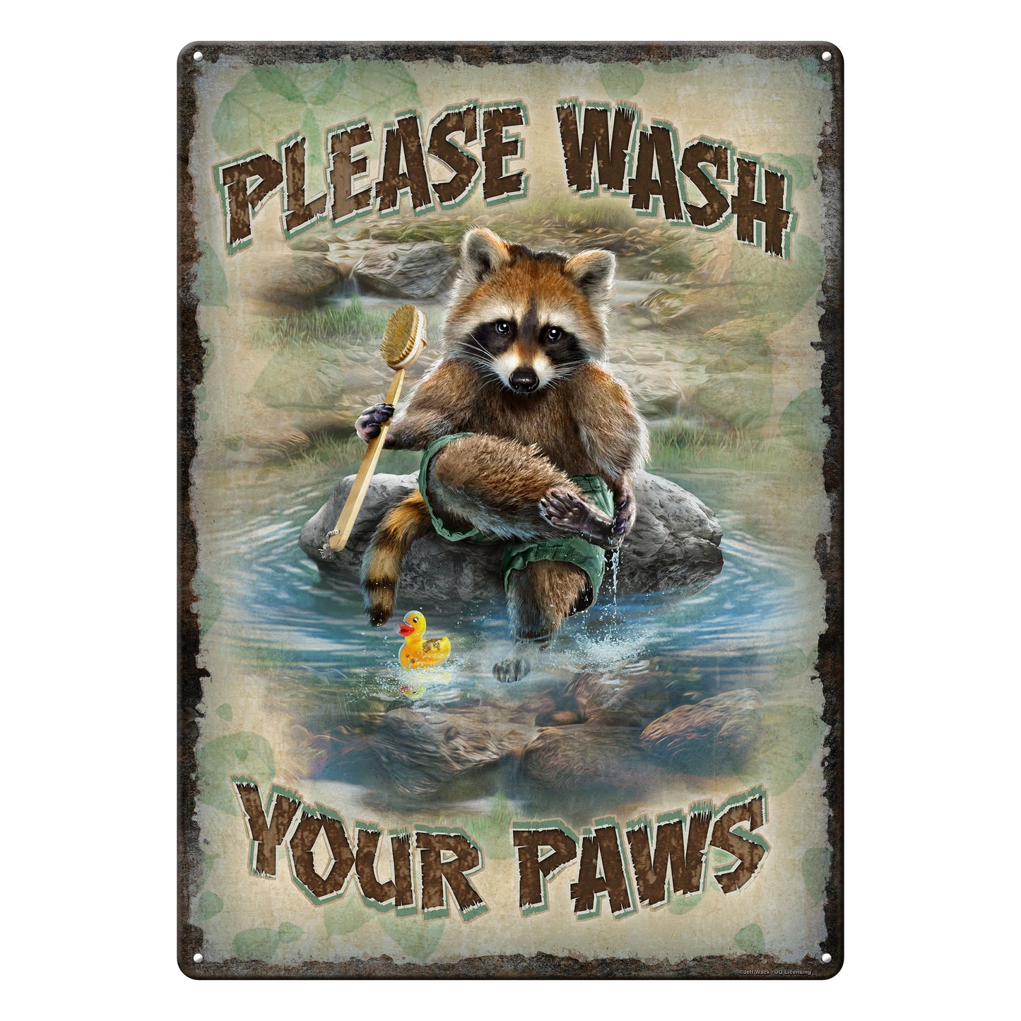 Tin Sign 12in x 17in-Wash Your Paws