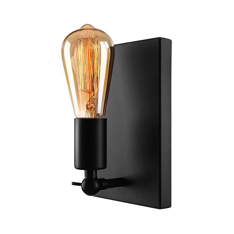 Industrial Charm for Your Dining Room: The Black Wall Lamp with Exposed Bulb