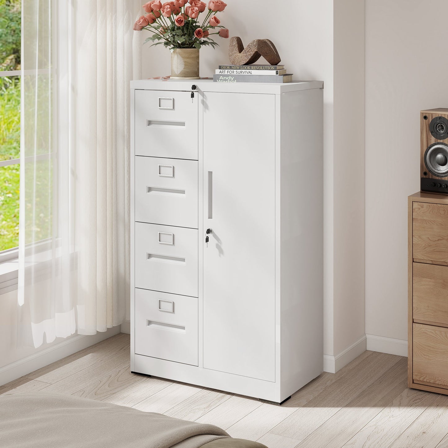 Metal Storage Vertical Filing Cabinet with Lock