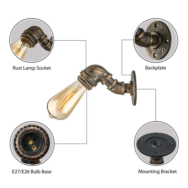 William's Industrial Wall Sconce - Rustic Charm for Any Space