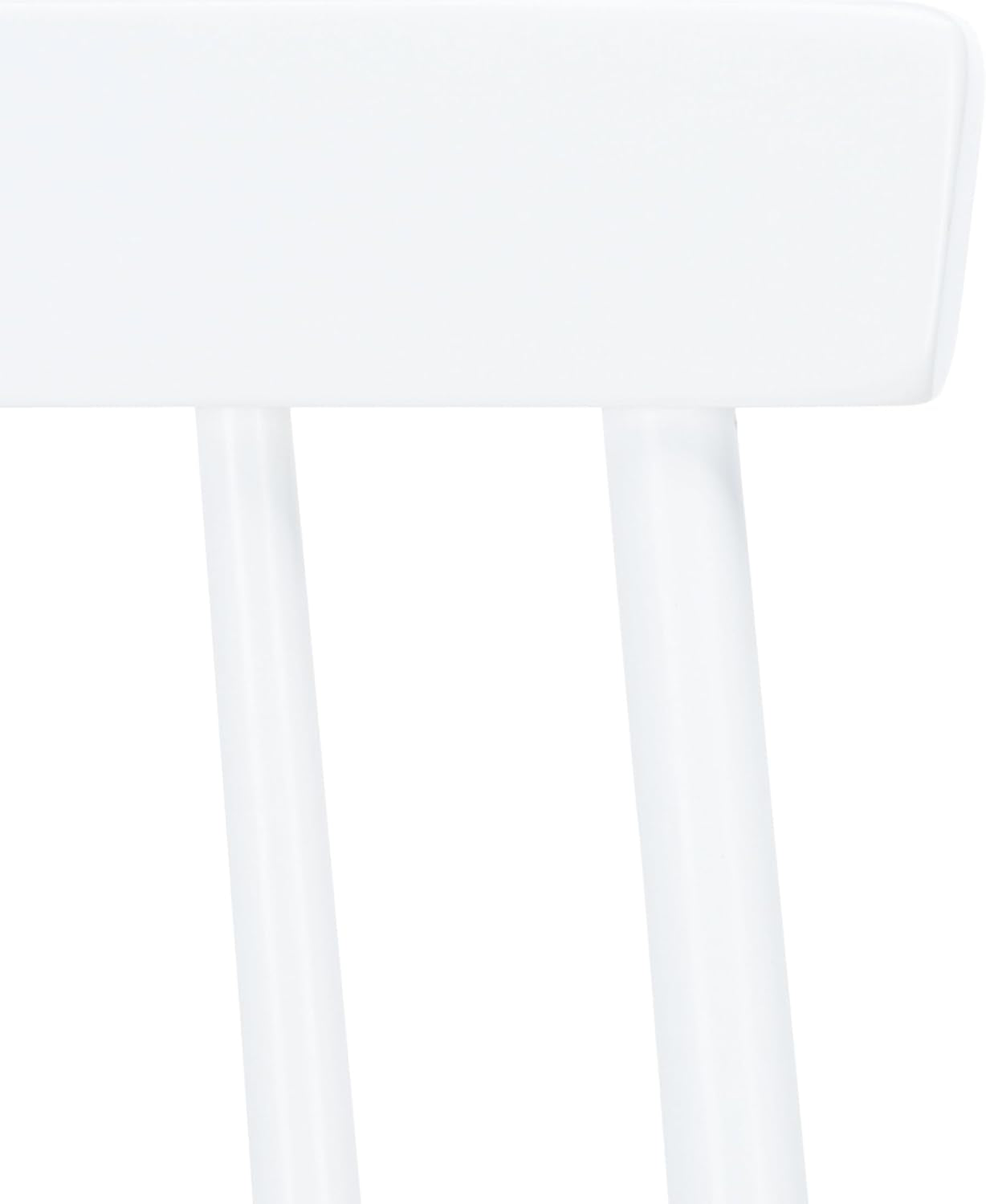 Farmhouse Spindle Back Side Chair White Natural Dining Room close-up of the backrest and legs.