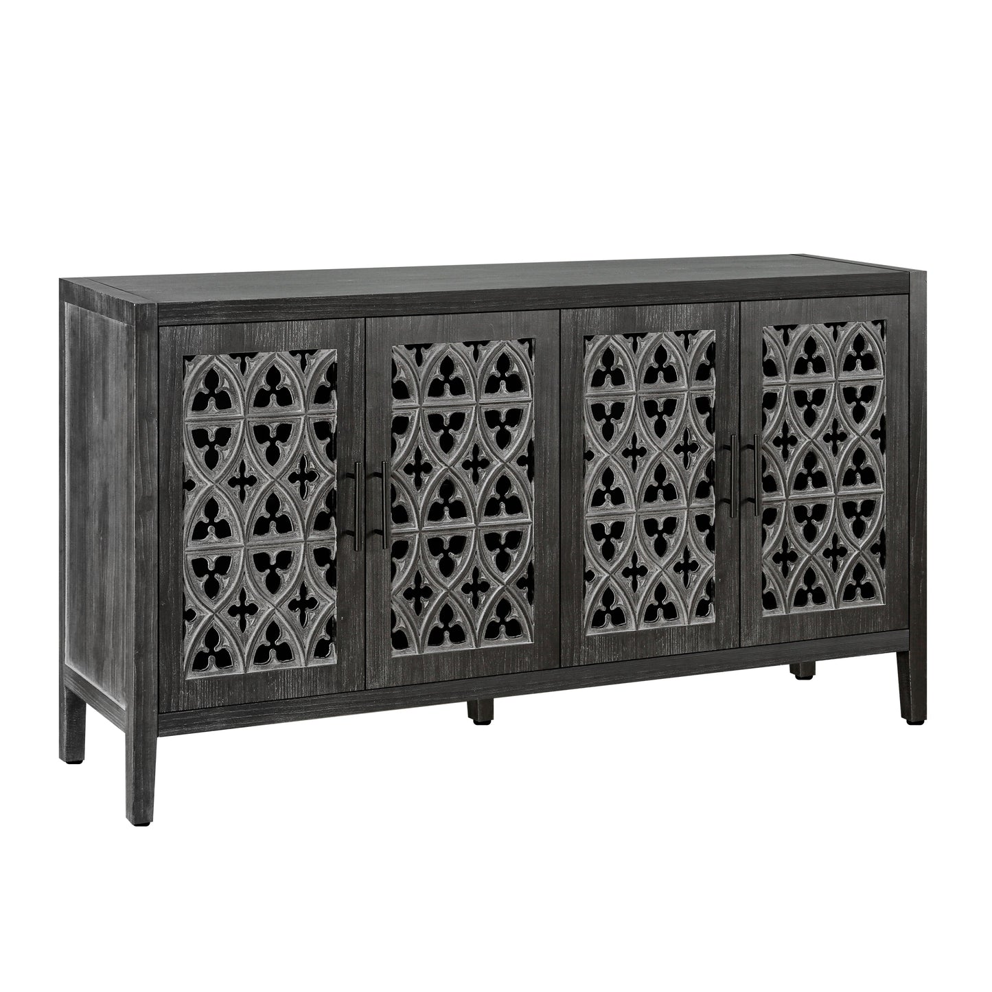 Hollow Four Door Antique Cabinet, American Country Style