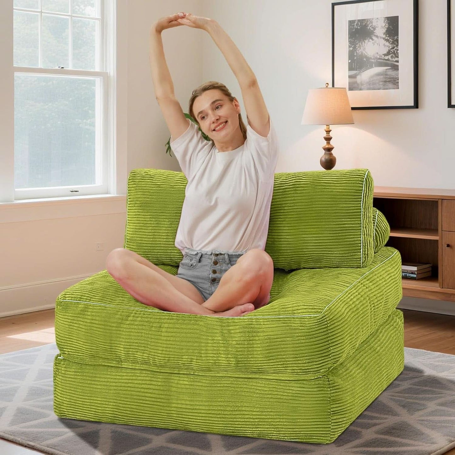 Emerald Convertible Sleeper Sofa Bed With Backrest