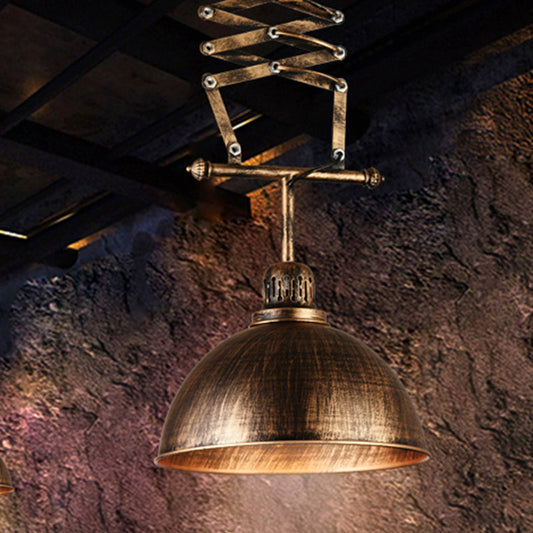 Enhance Your Clothing Store with Industrial Charm: The Bronze Bowl Drop Lamp with Extendable Arm