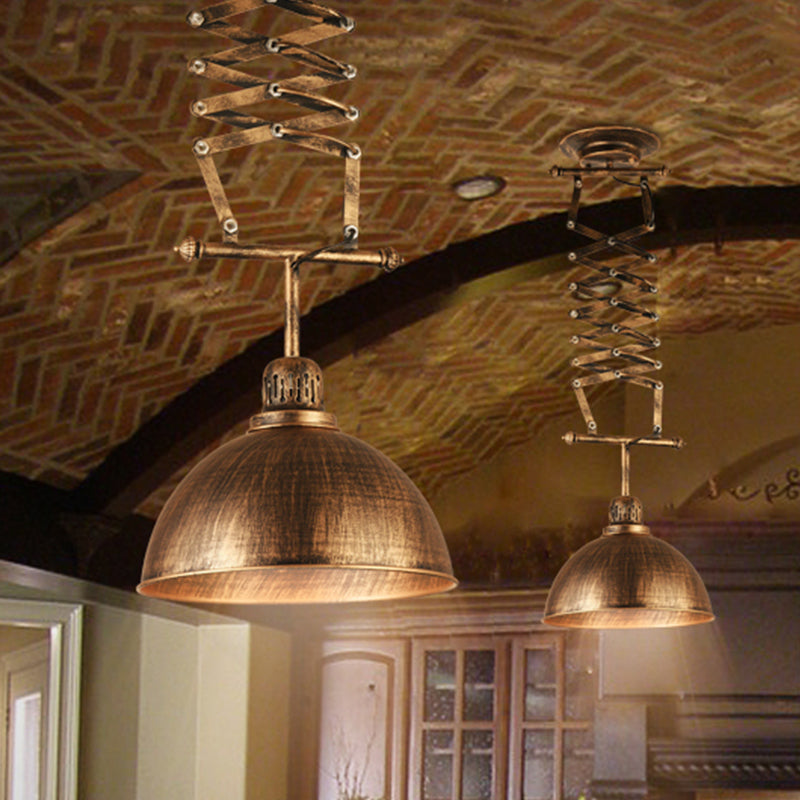 Enhance Your Clothing Store with Industrial Charm: The Bronze Bowl Drop Lamp with Extendable Arm