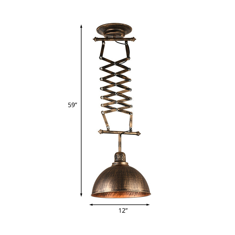 Enhance Your Clothing Store with Industrial Charm: The Bronze Bowl Drop Lamp with Extendable Arm