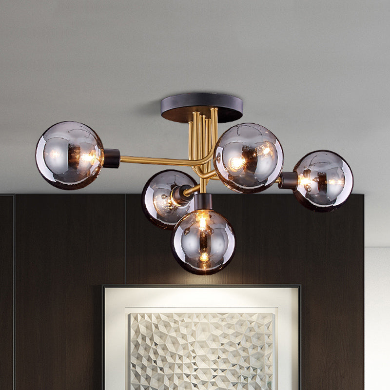 Lilliana Modern Smoke Glass Chandelier: Captivating Branching Design for Your Kitchen