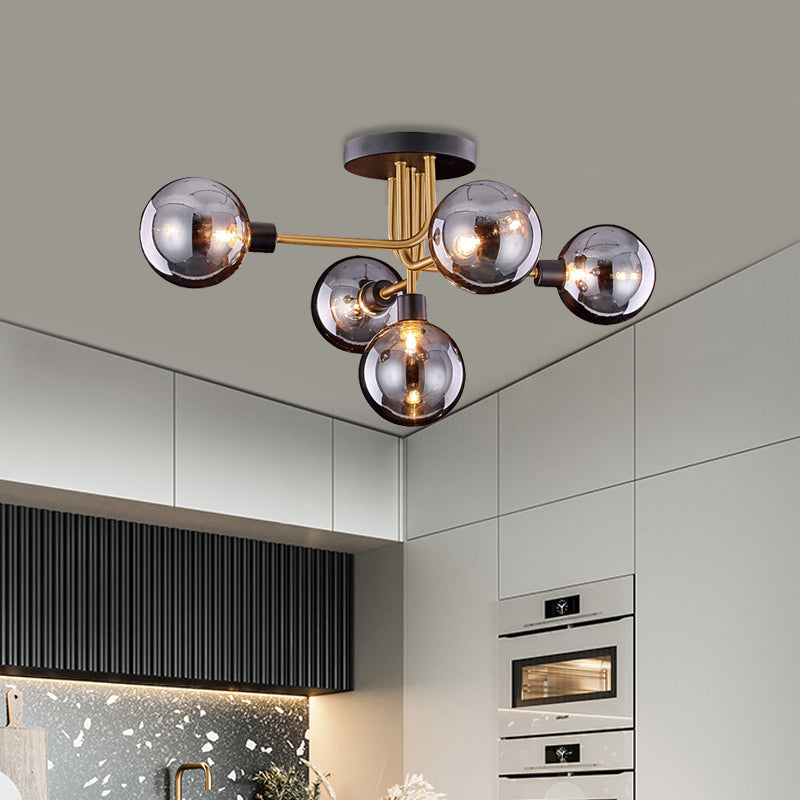Lilliana Modern Smoke Glass Chandelier: Captivating Branching Design for Your Kitchen