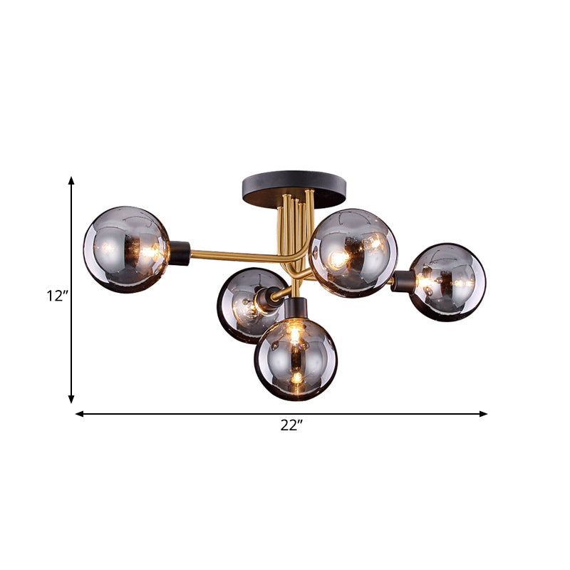 Lilliana Modern Smoke Glass Chandelier: Captivating Branching Design for Your Kitchen